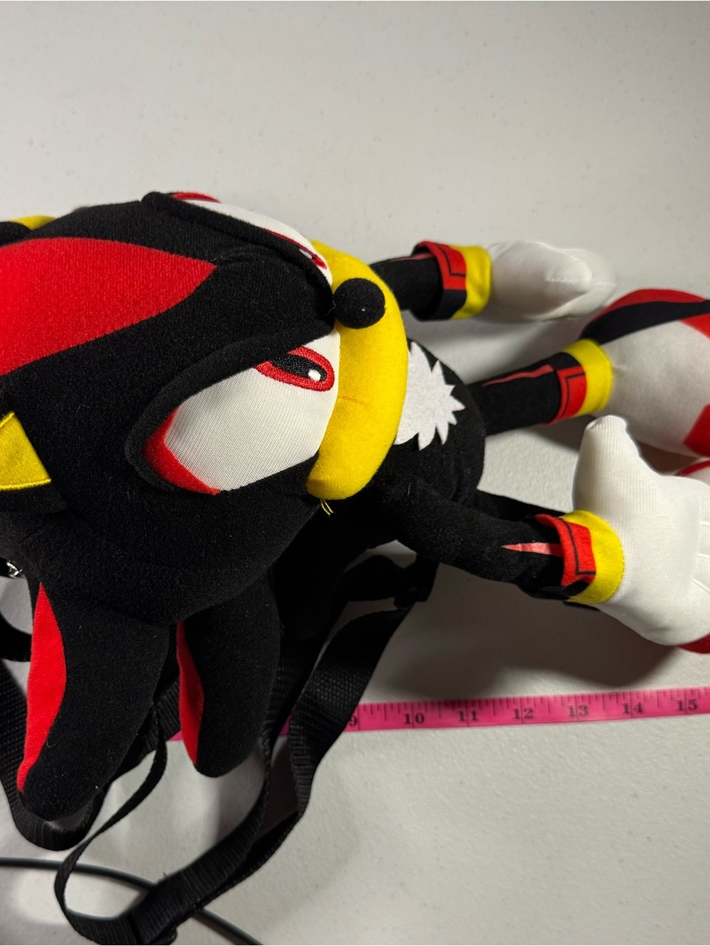 Plush Character Kids Backpack in Black, Red & Yellow — Shadow Style